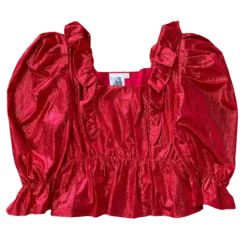 Queen Of Sparkles Red Red Ruffle Top