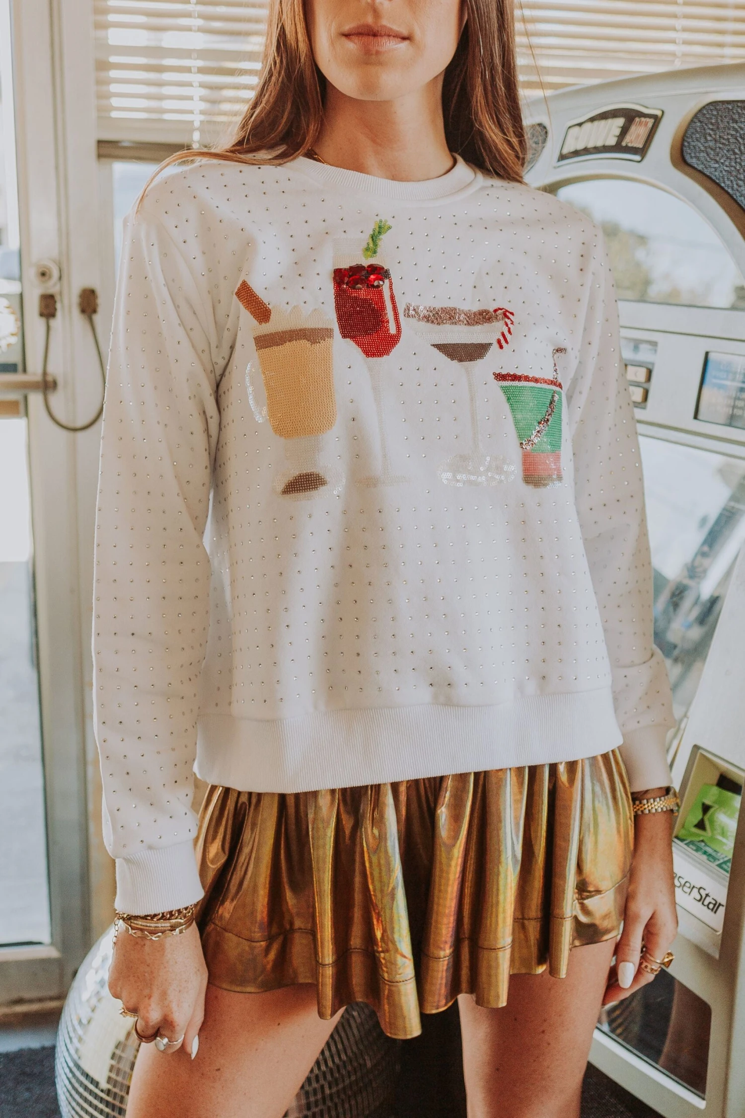 Queen Of Sparkles Christmas Cocktails Sweatshirt 1 Queen Of Sparkles Christmas Cocktails Sweatshirt