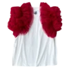 White/Red Ruffle Tee