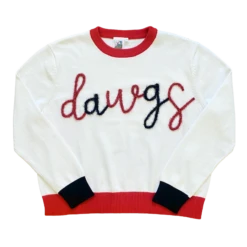 Queen Of Sparkles Black & Red "Dawgs" LS Sweater