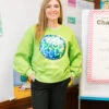 Queen Of Sparkles Green Globe Sweatshirt