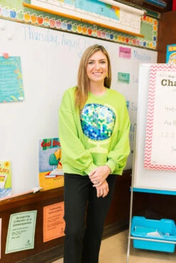 Queen Of Sparkles Green Globe Sweatshirt -Queen of Sparkles qos august 599