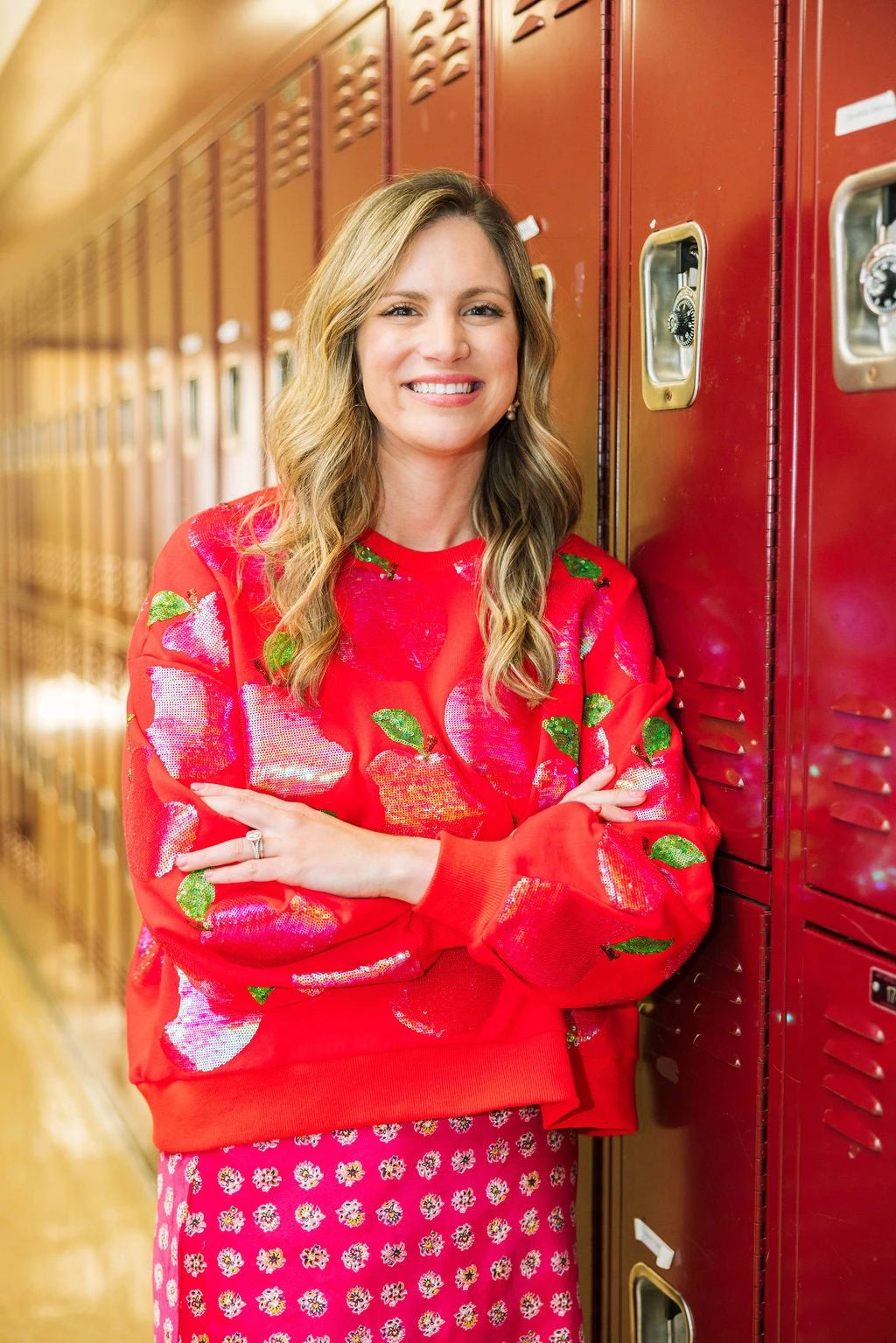 Queen Of Sparkles Red Sequin Apple Sweatshirt 1 Queen Of Sparkles Red Sequin Apple Sweatshirt
