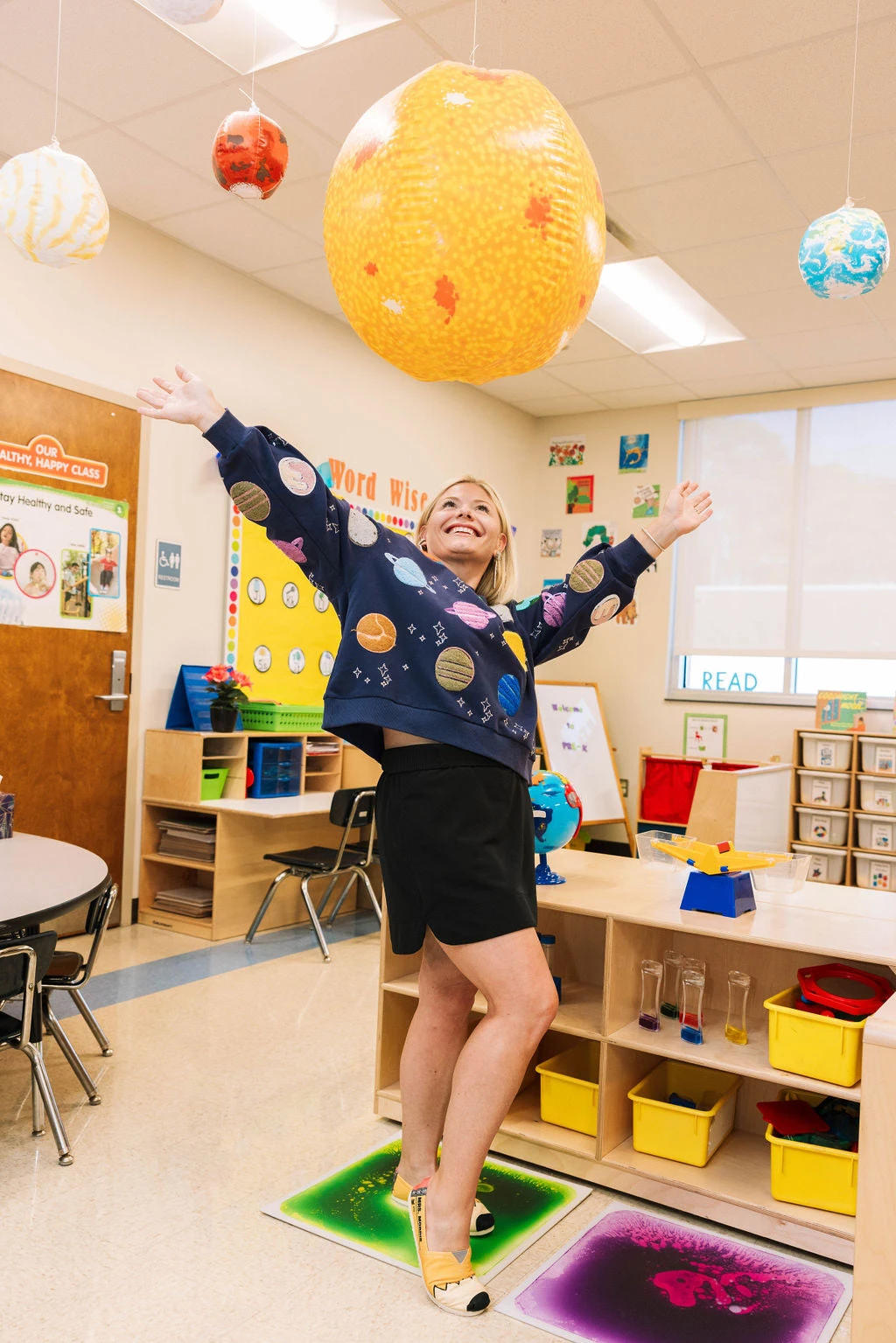 Navy Fuzzy Planet Sweatshirt 2 Navy Fuzzy Planet Sweatshirt - Image 2