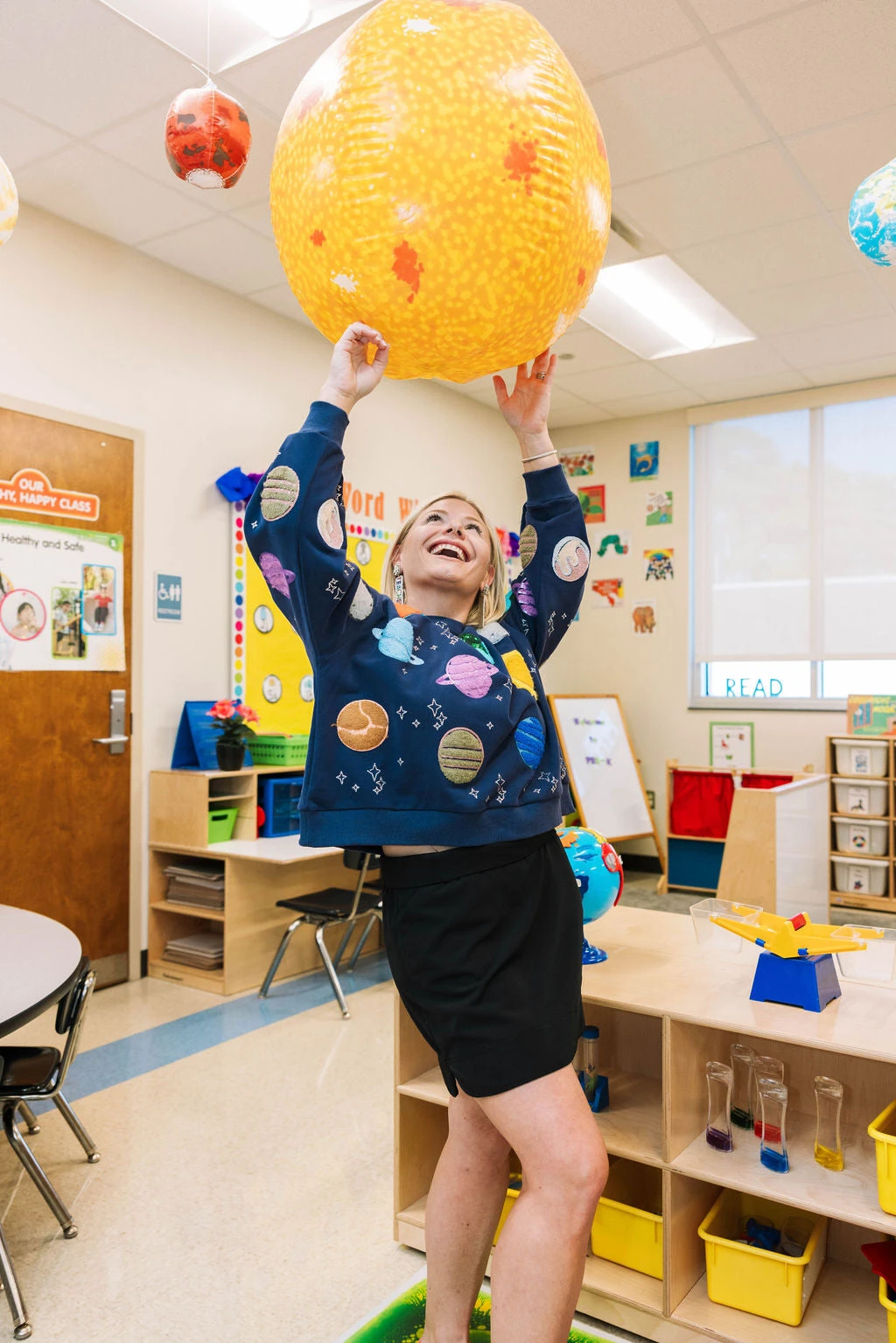 Navy Fuzzy Planet Sweatshirt 1 Navy Fuzzy Planet Sweatshirt