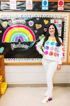 Queen Of Sparkles White Color Palette Sweatshirt -Queen of Sparkles qos august 647