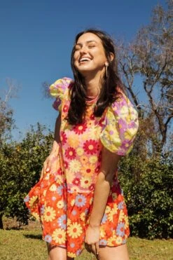 Queen Of Sparkles Colorblock Daisy Dress