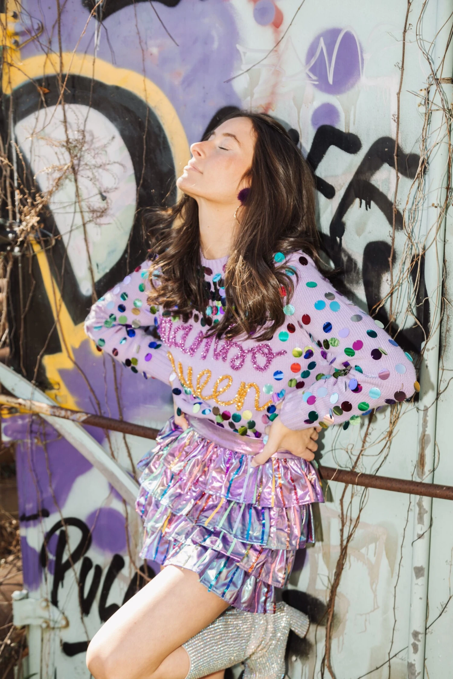 Queen Of Sparkles Iridescent Rainbow Pardi Skort 2 Queen Of Sparkles Iridescent Rainbow Pardi Skort - Image 2