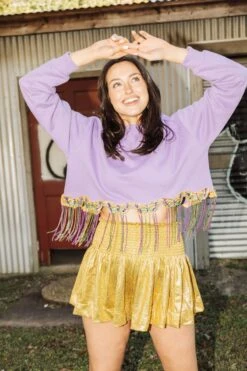 Queen Of Sparkles Bead Fringe Mask Sweatshirt 5 Queen Of Sparkles Bead Fringe Mask Sweatshirt -Queen of Sparkles soelstudio QOS 337