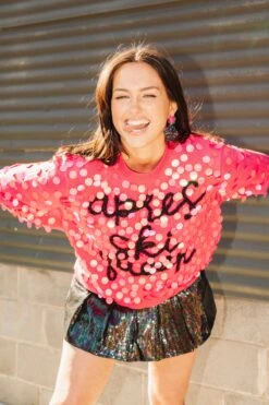 Queen Of Sparkles Apres Ski Queen Paillette Sweater -Queen of Sparkles soelstudio QOS 413