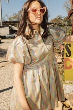 Queen Of Sparkles Gold Mini Sequin Collar Dress -Queen of Sparkles soelstudio QOS 81