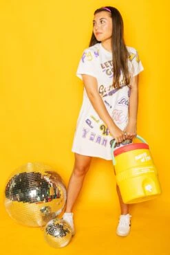 Queen Of Sparkles Purple & Gold Chant Dress