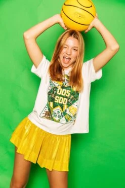 Queen Of Sparkles Yellow Gold Glitter Swing Short -Queen of Sparkles soelstudio QOS Gameday 830