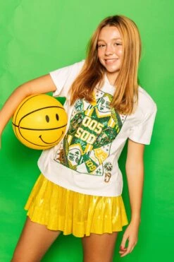 Queen Of Sparkles Green & Yellow Card Tee -Queen of Sparkles soelstudio QOS Gameday 831