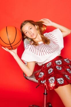 Queen Of Sparkles Red Dog Tiered Sequin Skirt