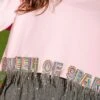 Queen Of Sparkles Light Pink QOS Fringe Sweatshirt