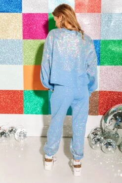 Queen Of Sparkles Indigo Scattered Sequin Sweatshirt 6 Queen Of Sparkles Indigo Scattered Sequin Sweatshirt -Queen of Sparkles soelstudio QOS jan 277