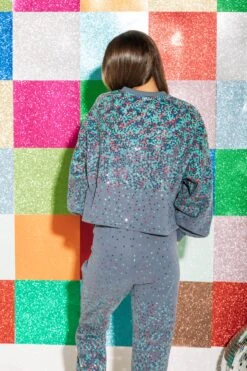 Queen Of Sparkles Grey Scattered Sequin Sweatshirt 6 Queen Of Sparkles Grey Scattered Sequin Sweatshirt -Queen of Sparkles soelstudio QOS jan 286