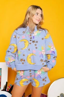 Queen Of Sparkles Sun & Moon Henley Sweatshirt -Queen of Sparkles soelstudio QOSAug 121 9c197262 f39f 4cc5 8113 32ad9a47ed2b
