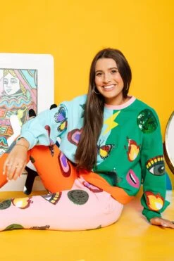 Queen Of Sparkles Icon Colorblock Sweatshirt