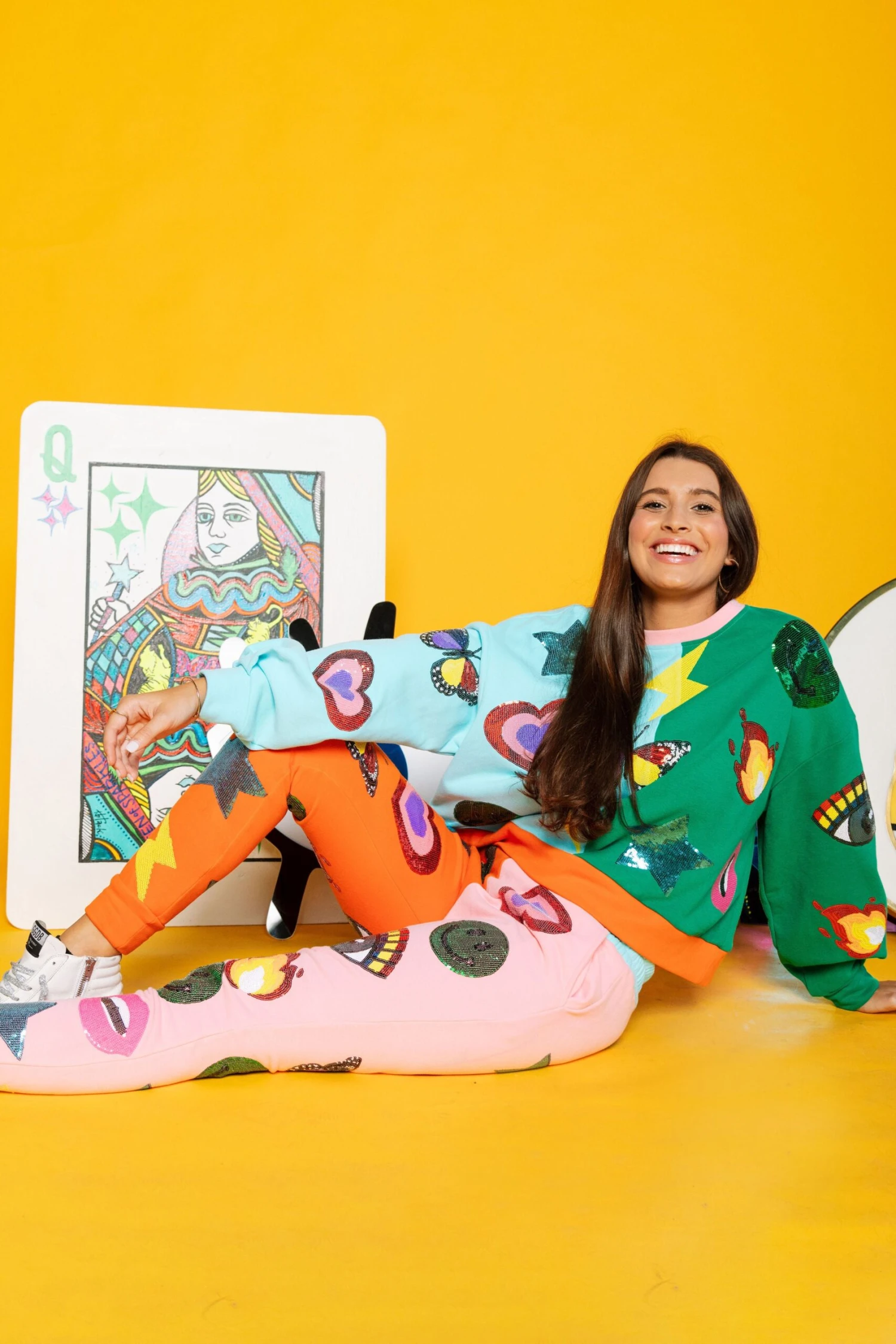 Queen Of Sparkles Icon Colorblock Sweatshirt 3 Queen Of Sparkles Icon Colorblock Sweatshirt - Image 3