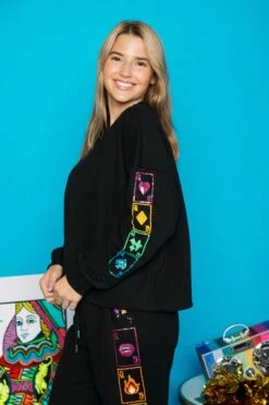 Queen Of Sparkles Black Card Up Your Sleeve Sweatshirt 6 Queen Of Sparkles Black Card Up Your Sleeve Sweatshirt -Queen of Sparkles soelstudio QOSAug 86