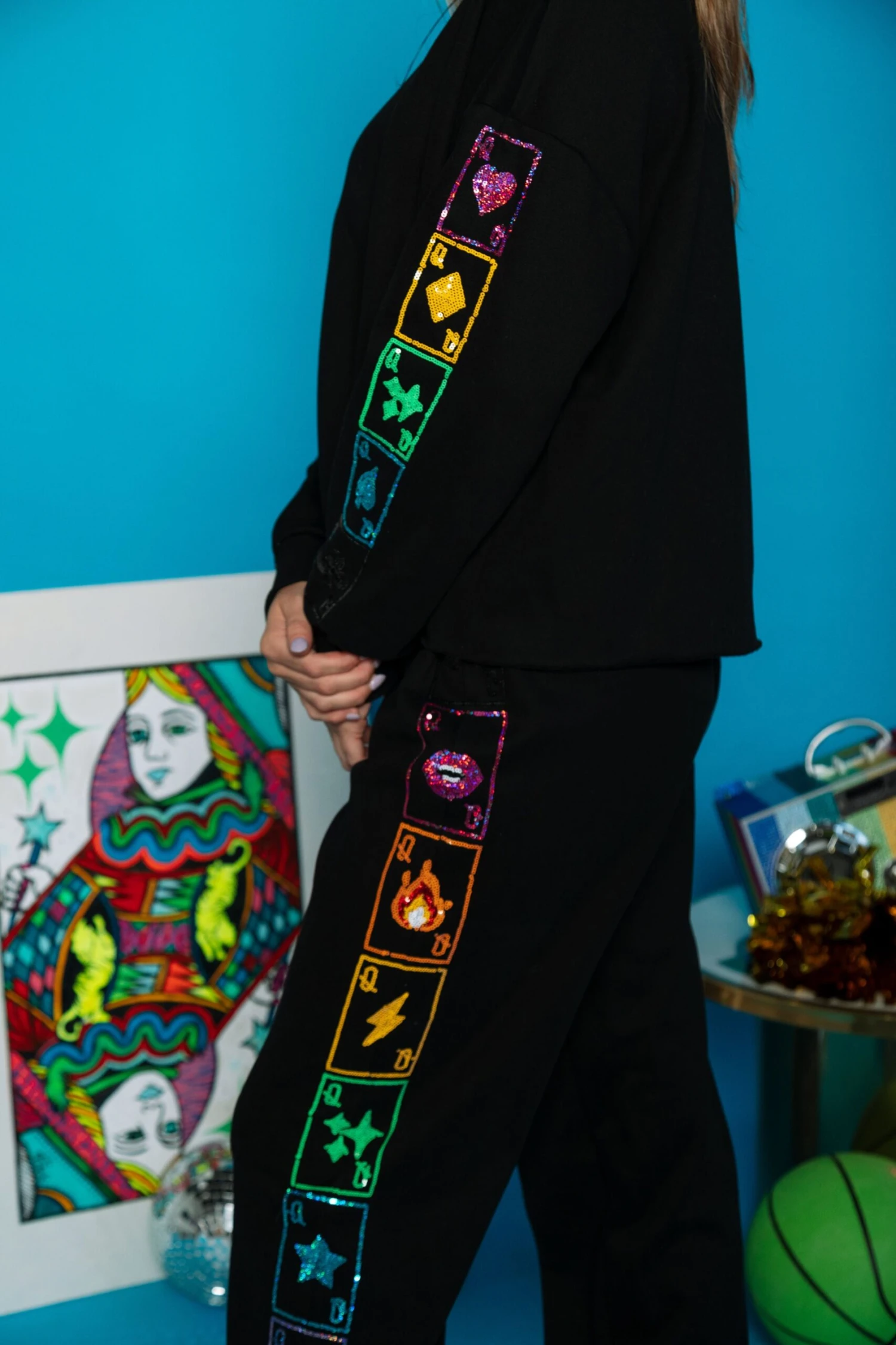 Queen Of Sparkles Black Card Up Your Sleeve Sweatshirt 1 Queen Of Sparkles Black Card Up Your Sleeve Sweatshirt