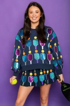 Queen Of Sparkles Pickleball Sweatshirt 7 Queen Of Sparkles Pickleball Sweatshirt -Queen of Sparkles soelstudio QOSDEC 328