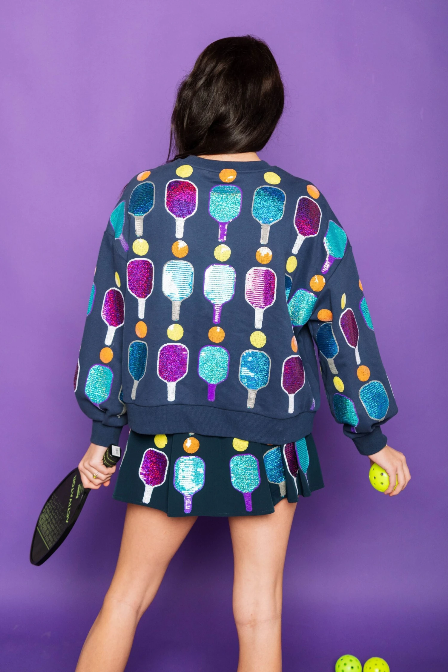 Queen Of Sparkles Pickleball Sweatshirt 2 Queen Of Sparkles Pickleball Sweatshirt - Image 2