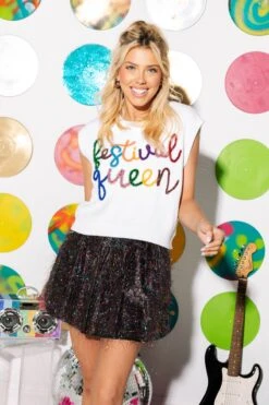 Queen Of Sparkles Festival Queen Sweater Vest -Queen of Sparkles soelstudio QOSDEC 349