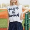 Queen Of Sparkles Navy Queen Of Diamonds Sweater Vest