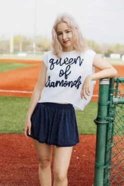 Queen Of Sparkles Navy Queen Of Diamonds Sweater Vest -Queen of Sparkles soelstudio QOSFEB2023 211