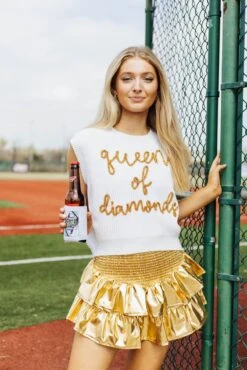 Queen Of Sparkles Gold Queen Of Diamonds Sweater Vest 7 Queen Of Sparkles Gold Queen Of Diamonds Sweater Vest -Queen of Sparkles soelstudio QOSFEB2023 234