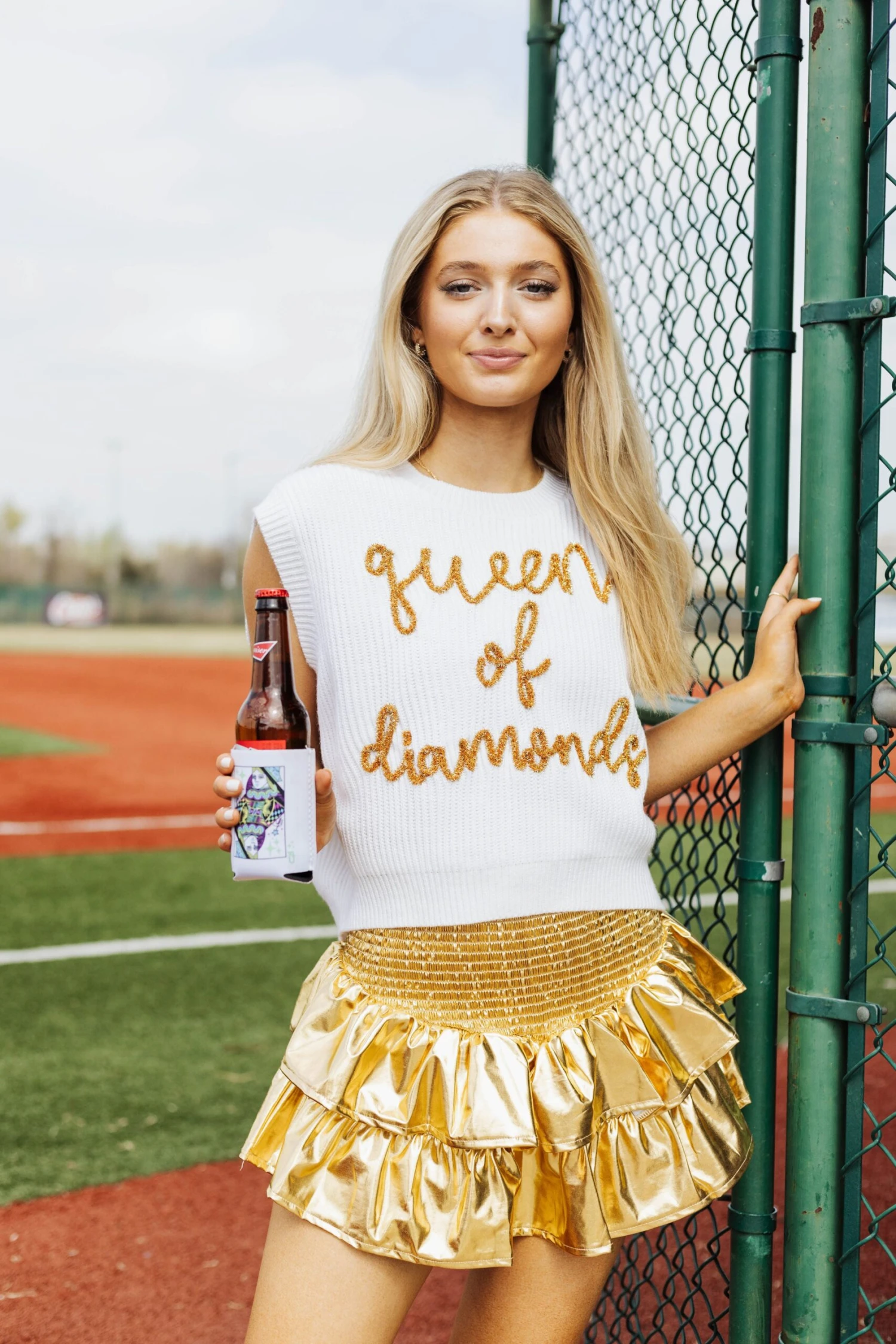 Queen Of Sparkles Gold Queen Of Diamonds Sweater Vest 4 Queen Of Sparkles Gold Queen Of Diamonds Sweater Vest - Image 4