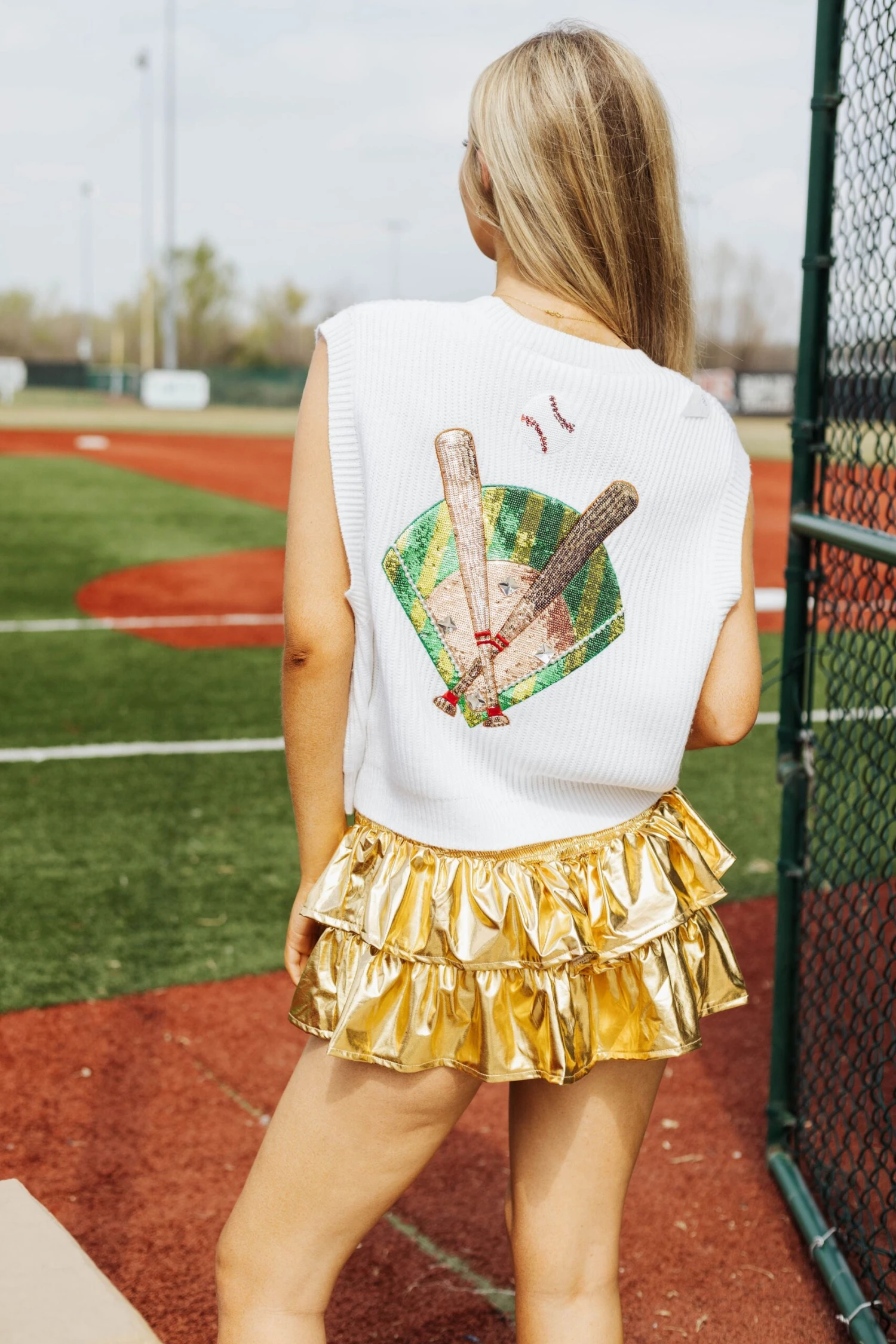 Queen Of Sparkles Gold Queen Of Diamonds Sweater Vest 2 Queen Of Sparkles Gold Queen Of Diamonds Sweater Vest - Image 2