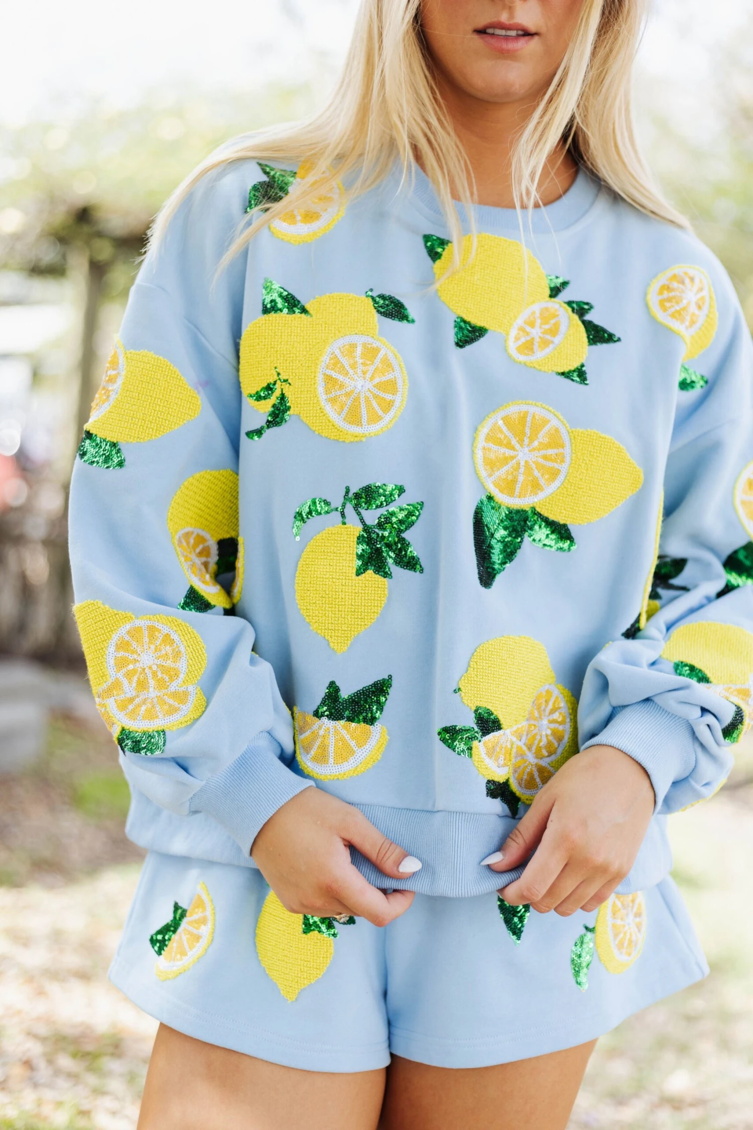 Queen Of Sparkles Blue Lemon Queen Sweatshirt 4 Queen Of Sparkles Blue Lemon Queen Sweatshirt - Image 4