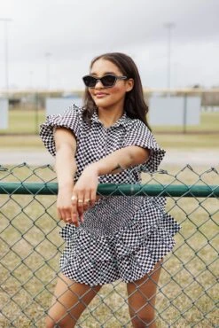 Queen Of Sparkles Black & White Checkered Smocked Skort -Queen of Sparkles soelstudio QOSFEB2023 51