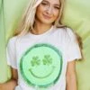 Queen Of Sparkles Shamrock Smiley Tee