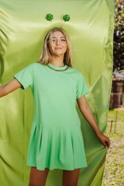Queen Of Sparkles Green Tee Crown Dress