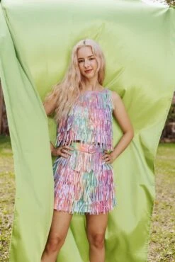 Queen Of Sparkles Rainbow Leather Fringe Rhinestone Top -Queen of Sparkles soelstudio QOSFEB2023 693 ad9794b4 36e6 47e4 ace3 6d1e083b0926