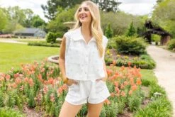 Queen Of Sparkles White Checker Paillette Collar Top -Queen of Sparkles soelstudio QOSAPRIL 195 3f0393c7 0630 4ced 8a30 5e8bfe016800