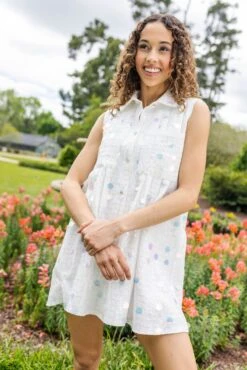 Queen Of Sparkles White Checker Pailette Collar Dress -Queen of Sparkles soelstudio QOSAPRIL 202 4232a188 2be4 4355 b3c0 4208cfa565d8