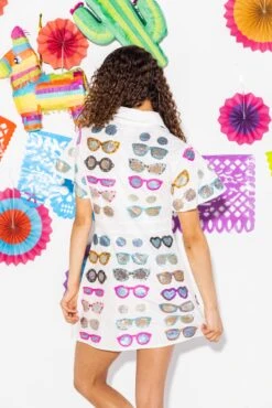 Queen Of Sparkles White Sunglass Collar Dress -Queen of Sparkles soelstudio QOSAPRIL 567