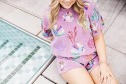 Lavender Terry Coral & Shell Short -Queen of Sparkles soelstudio QOSMAY2023 124 ac106332 dbd1 43de b6e9 6de0ed6c0410