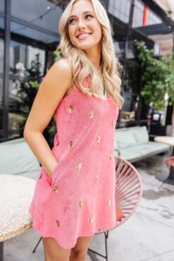 Pink Watermelon Terry Cloth Coverup Dress -Queen of Sparkles soelstudio QOSMAY2023 15