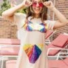 Rainbow Burst Bikini Coverup
