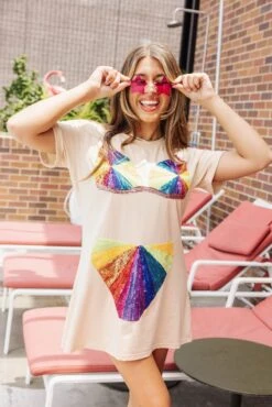 Rainbow Burst Bikini Coverup