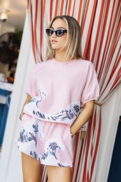 Queen Of Sparkles Light Pink Wave Shorts