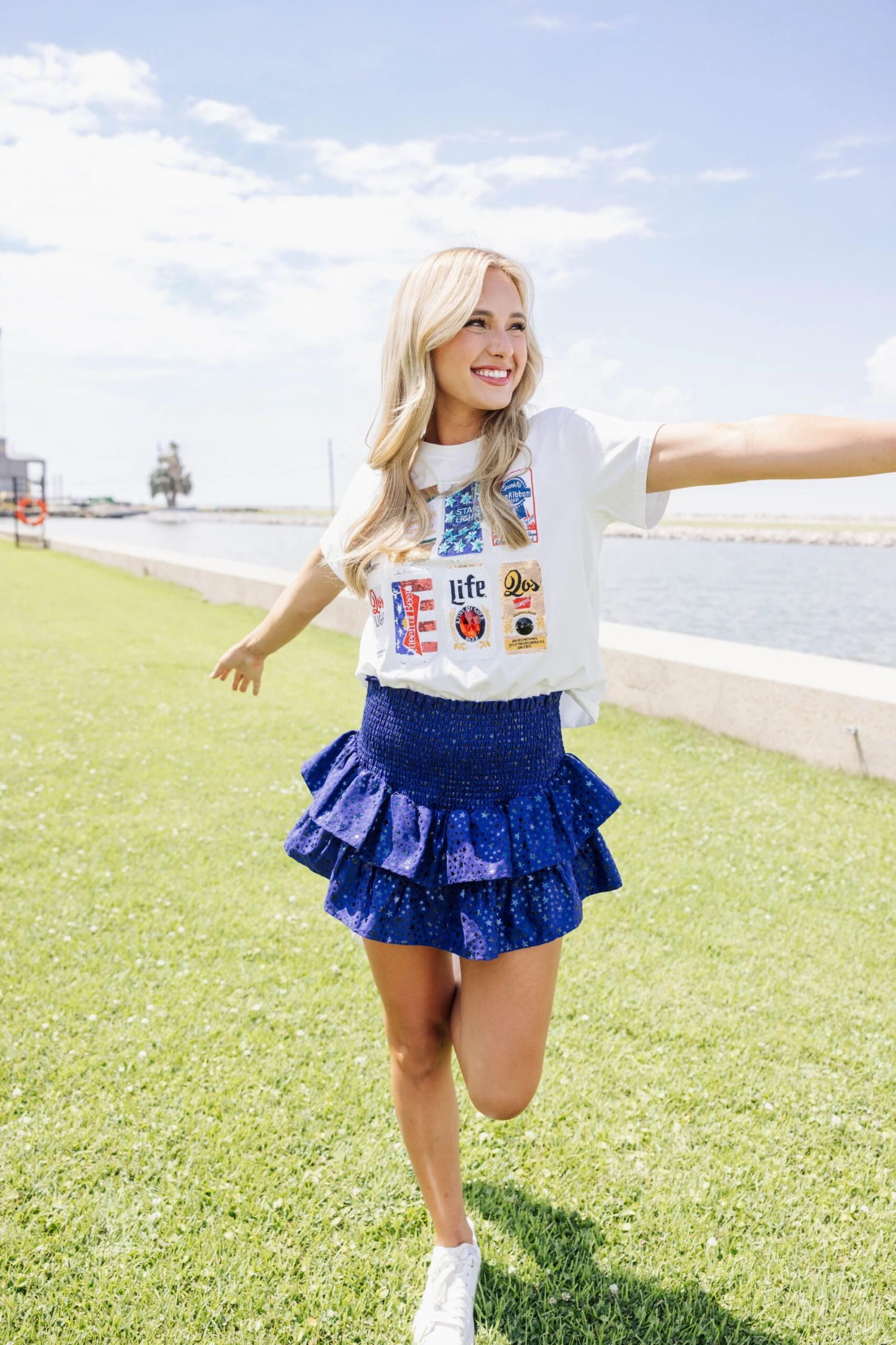 Queen Of Sparkles Red, White & Beer Tee 3 Queen Of Sparkles Red, White & Beer Tee - Image 3
