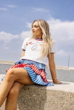 Queen Of Sparkles USA Glitter Script Short Sleeve Sweater -Queen of Sparkles soelstudio QOSMAY2023 547 ed445283 b92f 49c0 b0d4 95518bca55ed